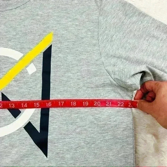 H&M Label Of Graded Goods NYC Logo Light Gray Crew Neck Cotton Blend Tee Size L - Picture 11 of 11